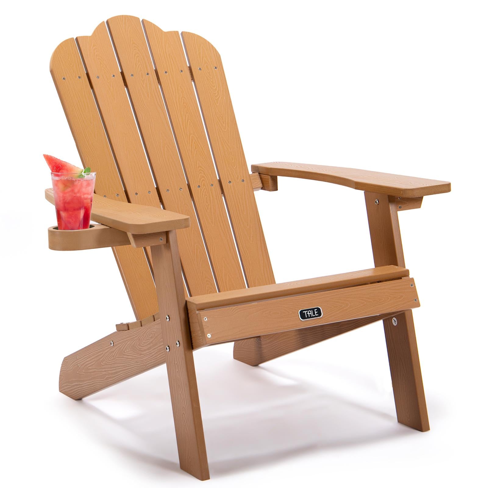 Tale Adirondack Chair Backyard Outdoor Furniture Painted Seating With Cup Holder ，For All-Weather Ban On Amazon