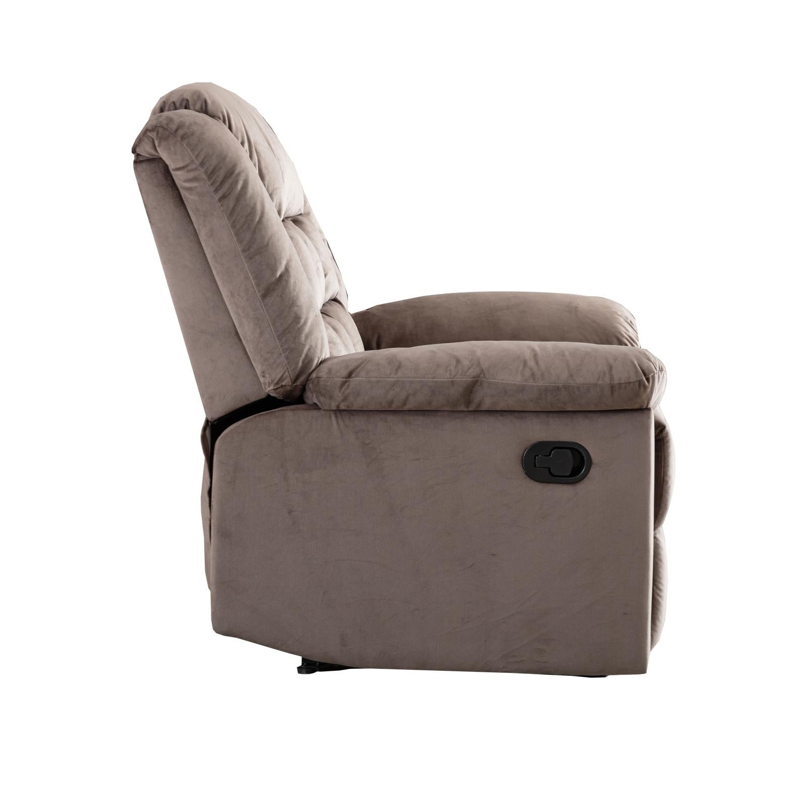 Classic Manual Recliner With Soft Padded Headrest And Armrest, Wonderful Chair&Sofa For Living Room And Bed Room