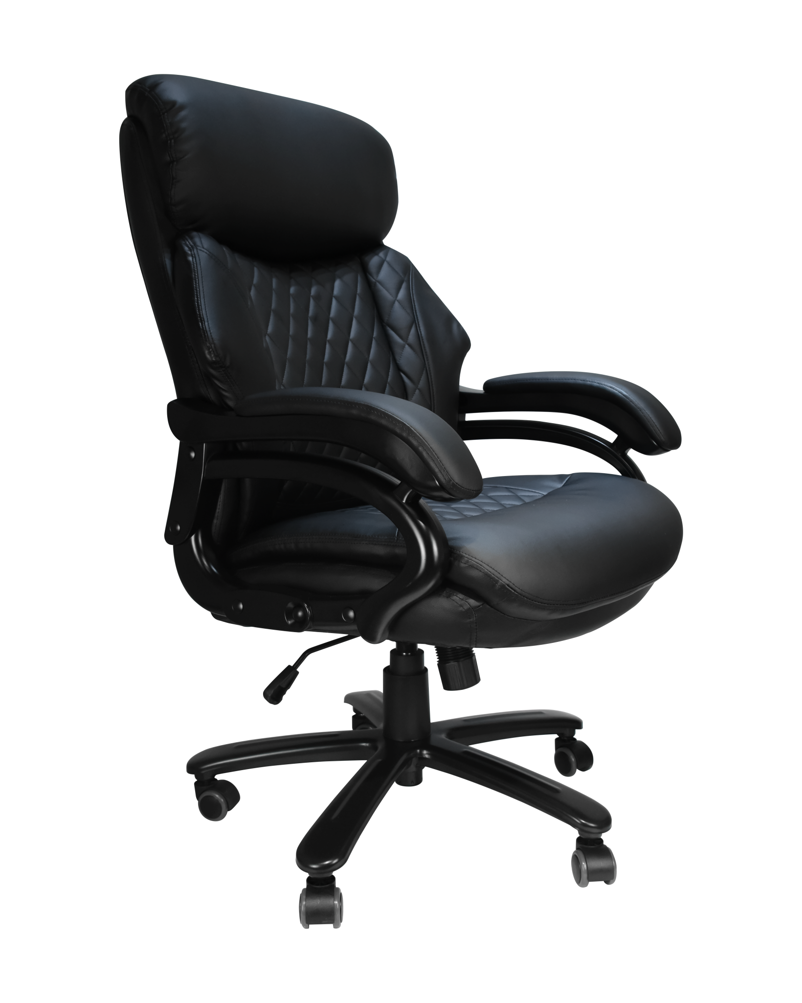 Office Desk Chair With High Quality Pu Leather, Adjustable Height/Tilt, 360-Degree Swivel, 400Lbs , Black