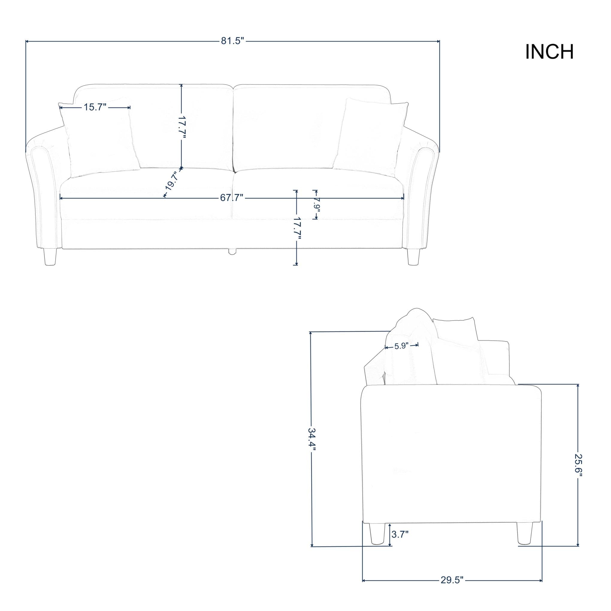 81.5” Modern Sofa Couch