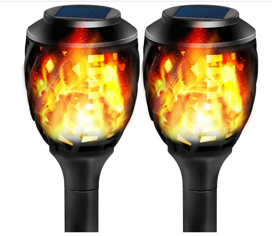 Outdoor Solar Lights, Water-Resistant Flickering Flames Torch Light, Landscape Decoration Lighting