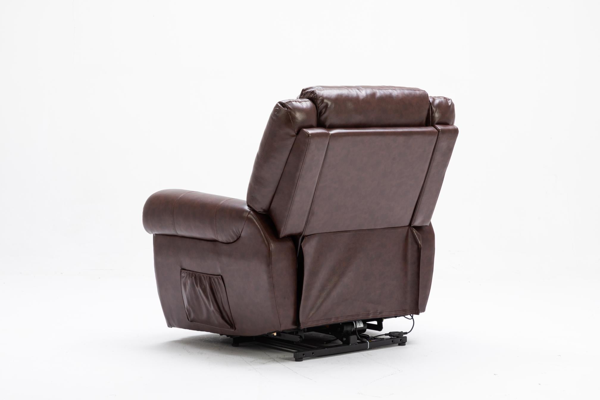 Leather Rivet Power Lift Recliner Chair With Massage And Usb Port