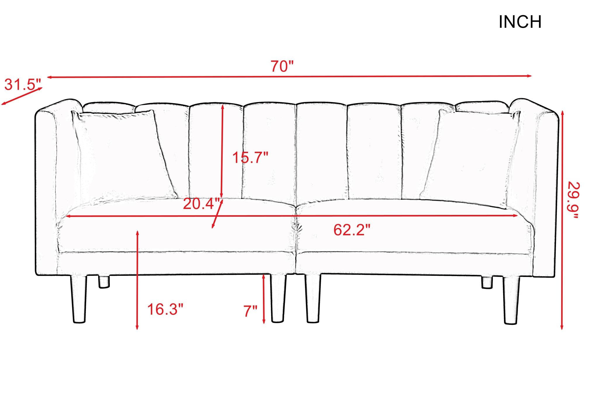 69.7” Futon Sofa Bed