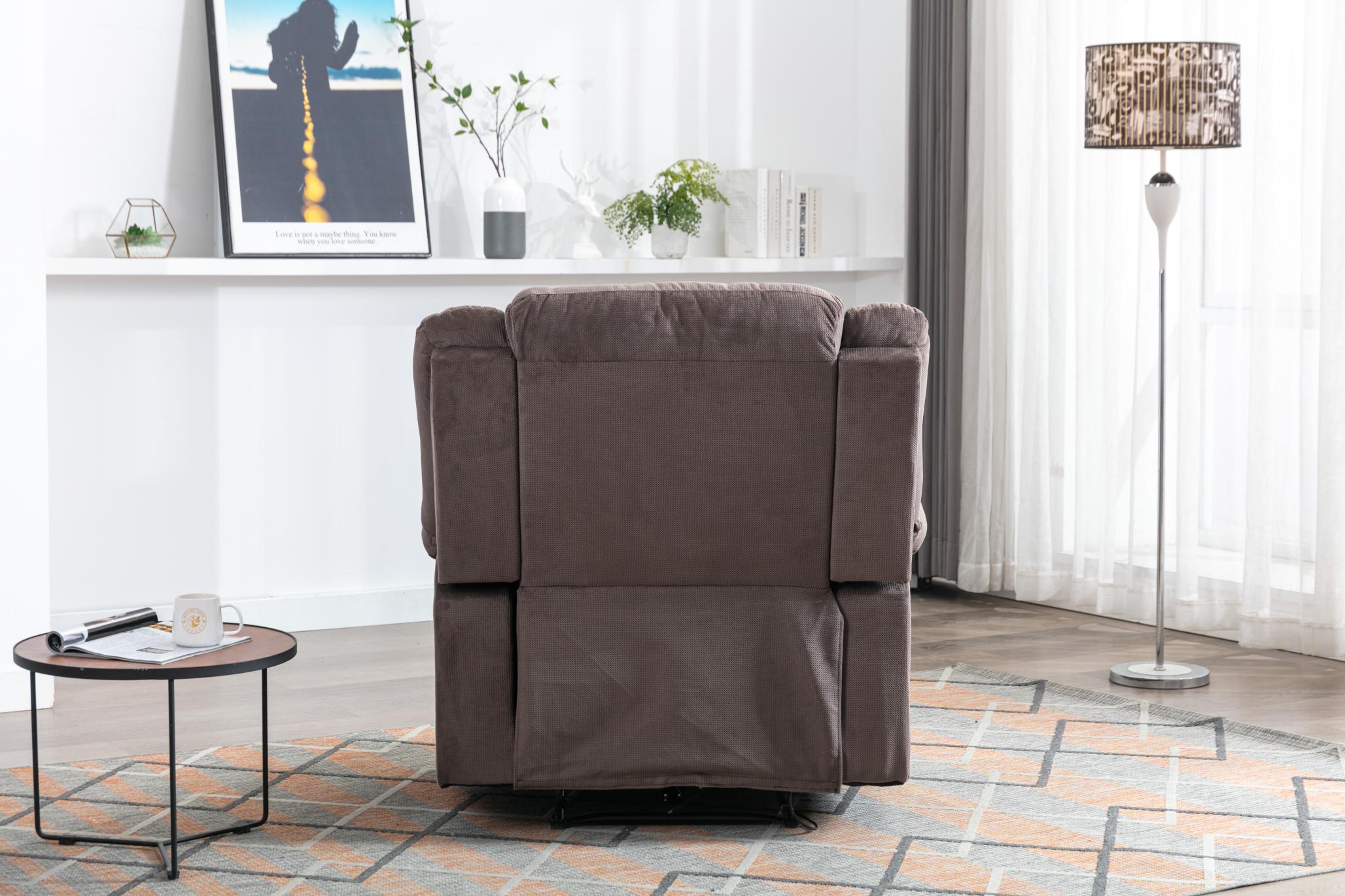 Classic Electric Recliner With Soft Cushion And Back, Small Sofa With Comfortable Armchair