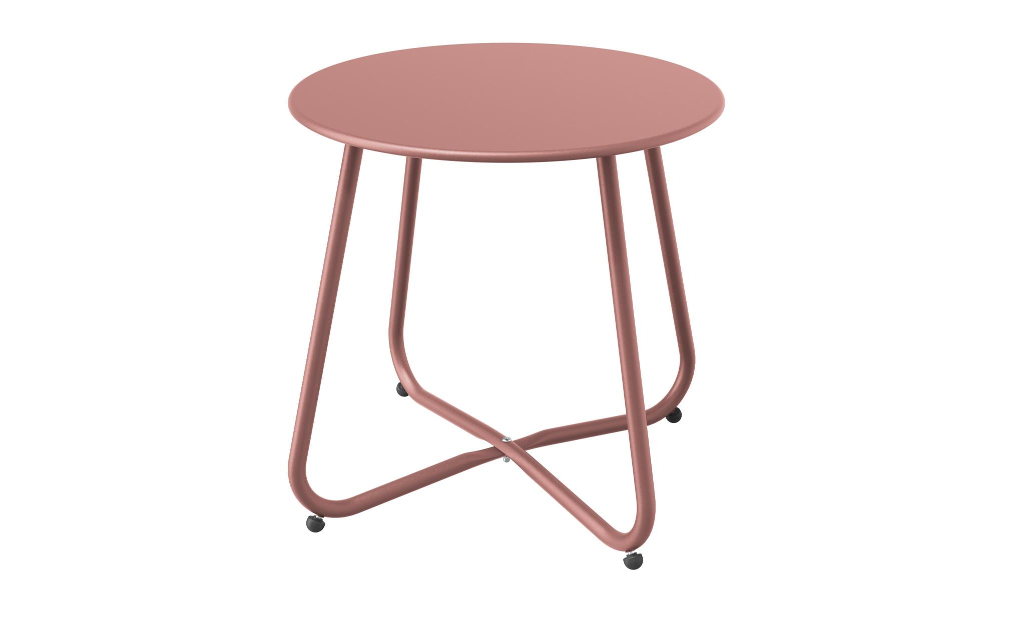 Sr Steel Patio Side Table, Weather Resistant Outdoor Round End Table