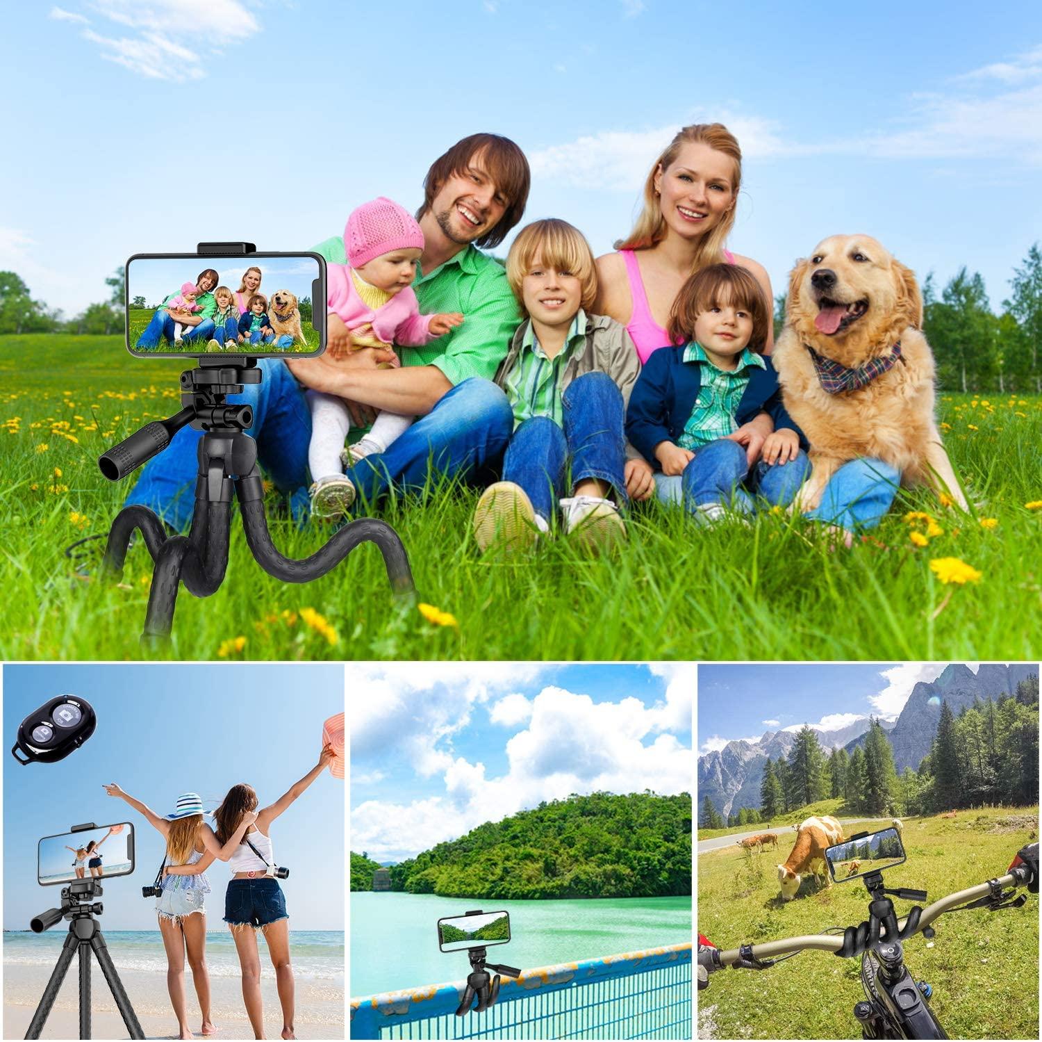 Portable And Adjustable Flexible Phone Tripods Camera Stand Holder With Remote