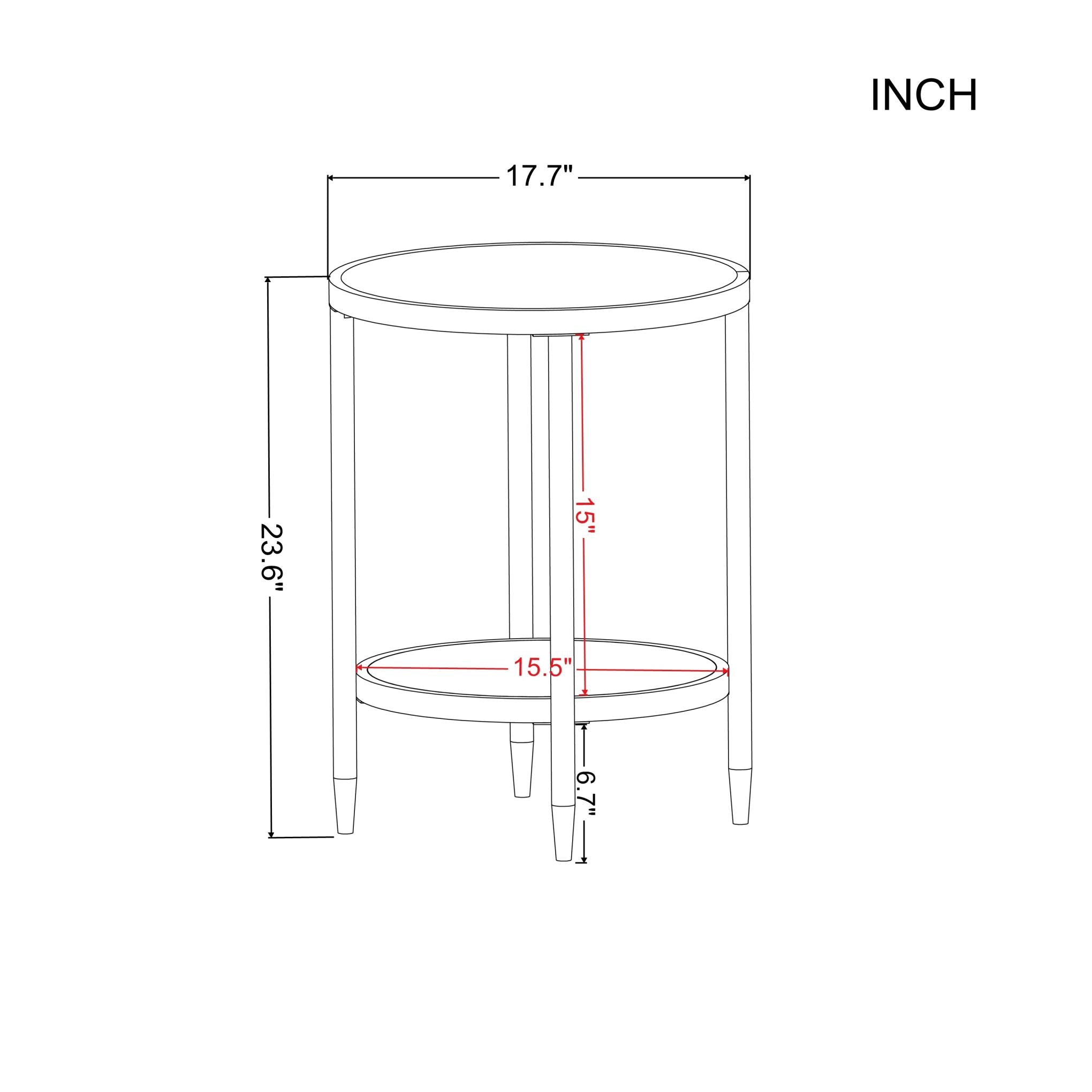 17.7” Round End Table