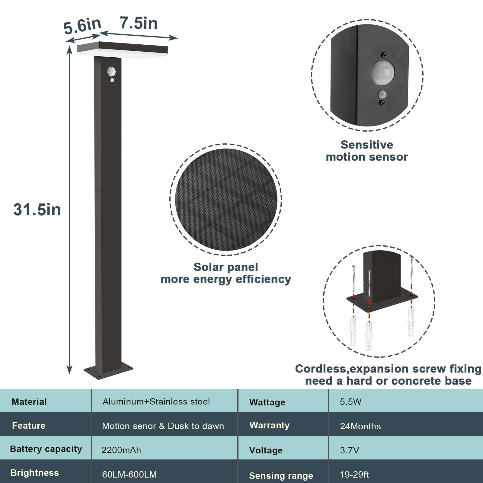 inowel Solar Outdoor Light Pathway Dusk To Dawn Garden Lighting 17330