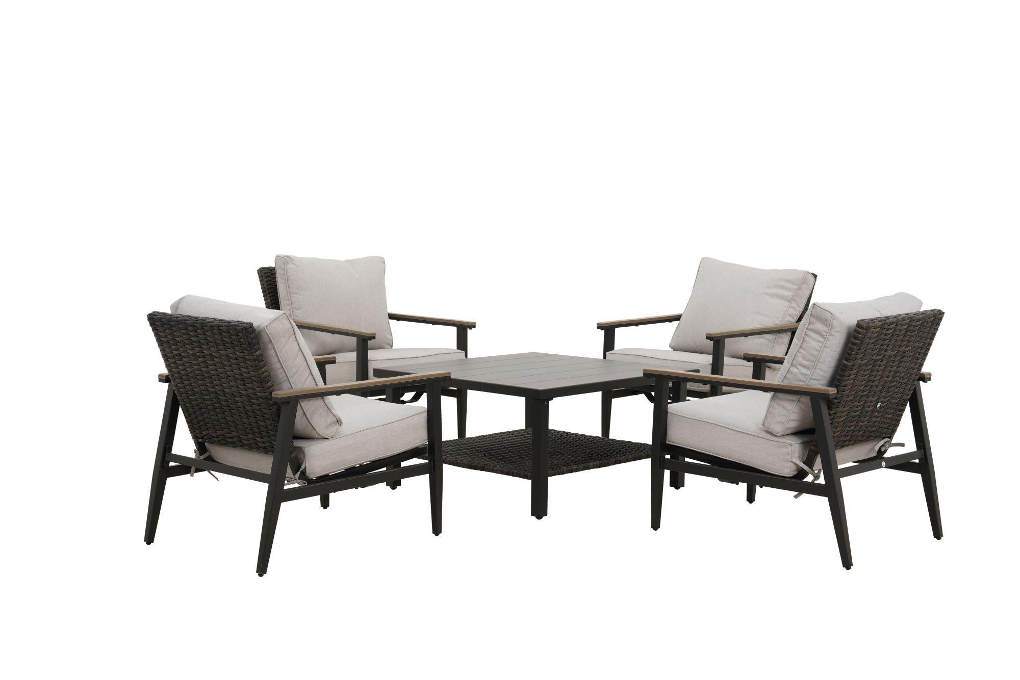 5 Pieces  Outdoor Patio Wicker Furniture Set