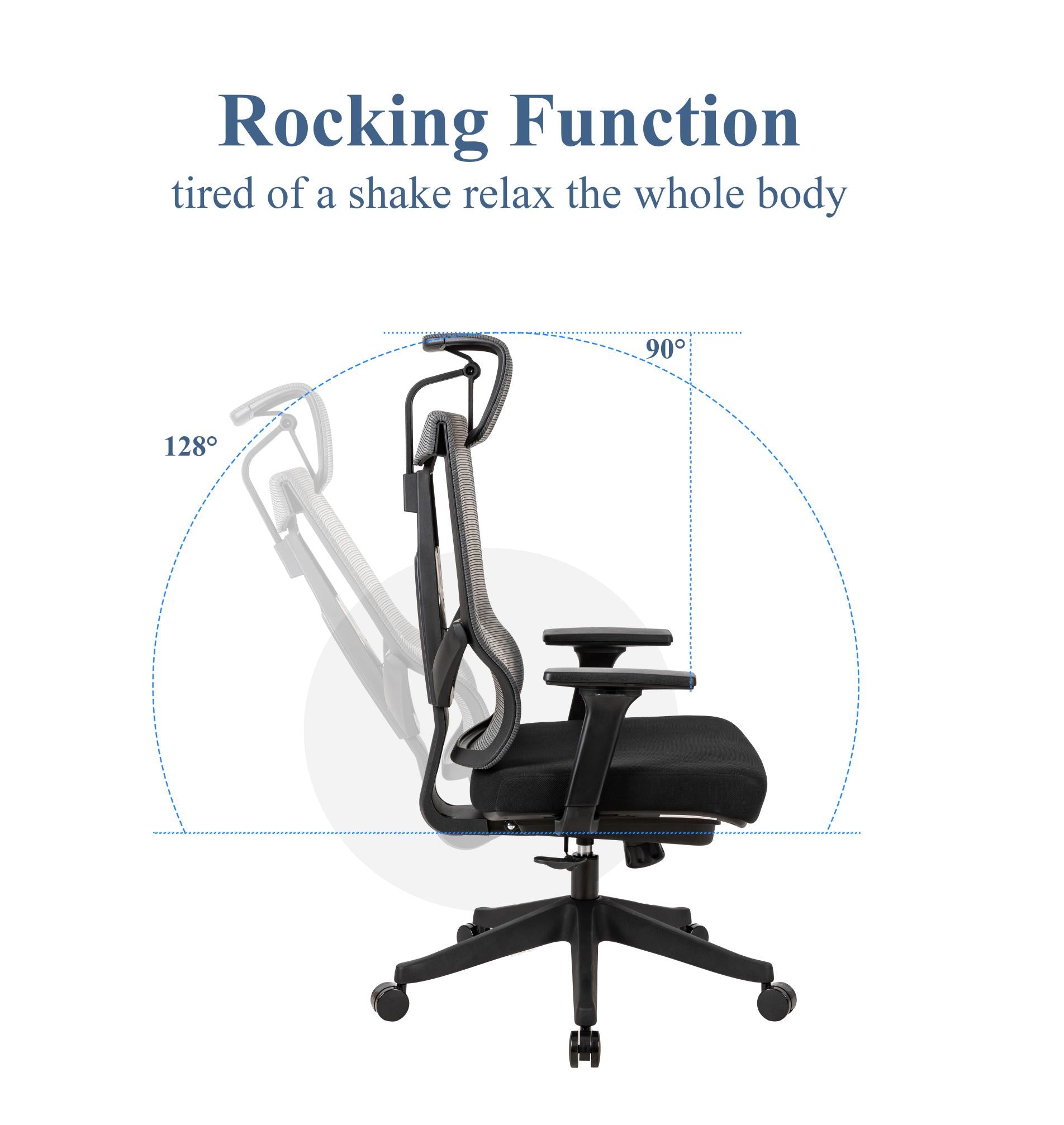 Excustive Office Chair With Headrest And 2D Armrest, Chase Back Function With 7 Gears Adjustment, Ti