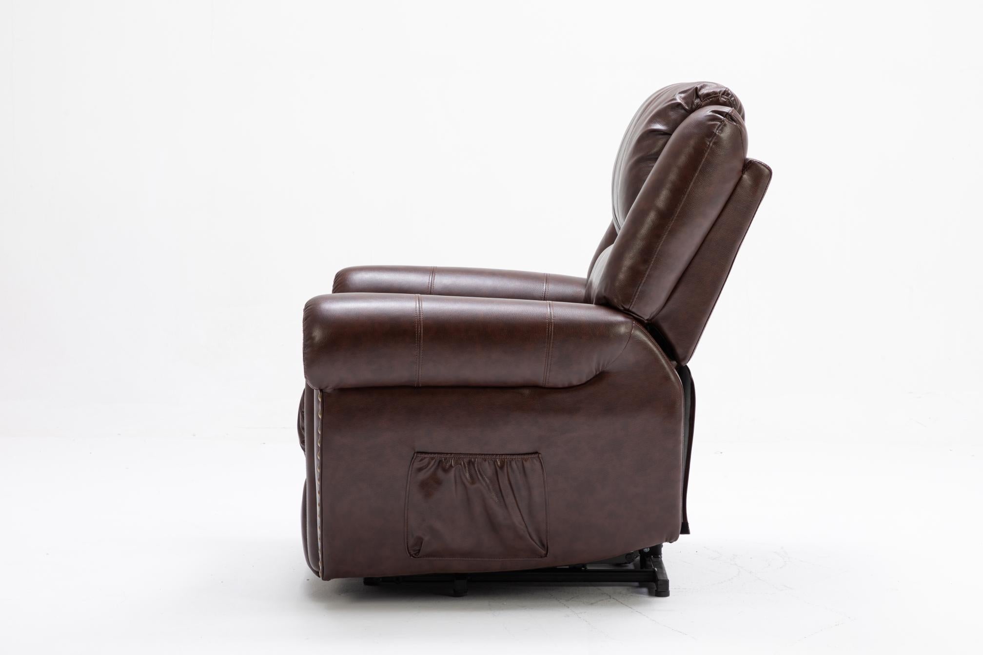 Leather Rivet Power Lift Recliner Chair With Massage And Usb Port