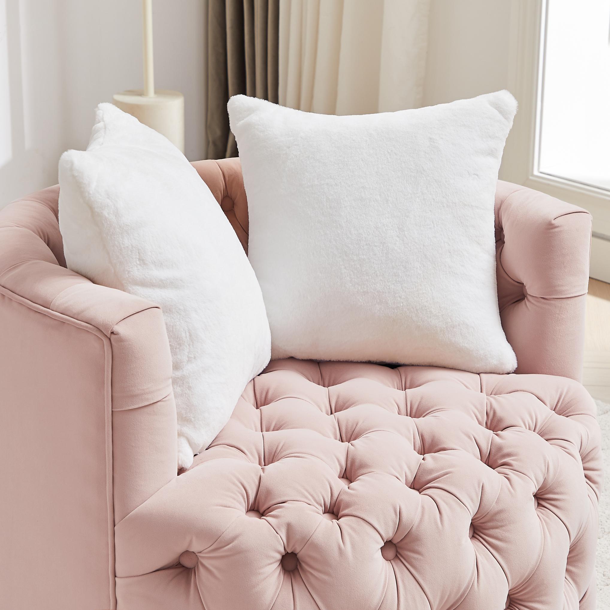 Modern Swivel Barrel Chair with Pillows