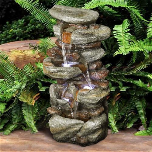 29.9inches Rock Water Fountain With Led Lights