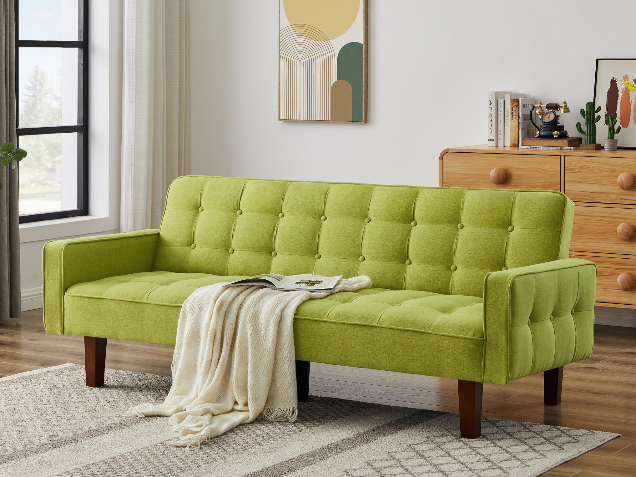 Solid Color Tufetd Sofa Save Space For Living Room